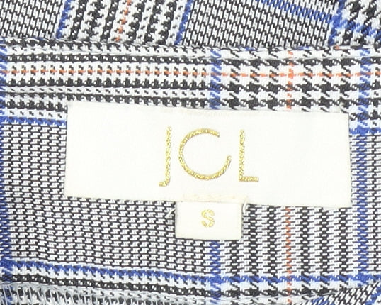 JCL Women’s Grey Check Straight Leg Trousers Size S