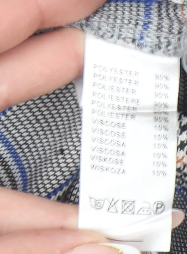 JCL Women’s Grey Check Straight Leg Trousers Size S
