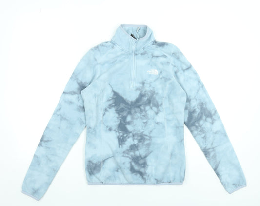 The North Face Womens Blue 1/4 Zip Fleece Sweatshirt Size S Polyester
