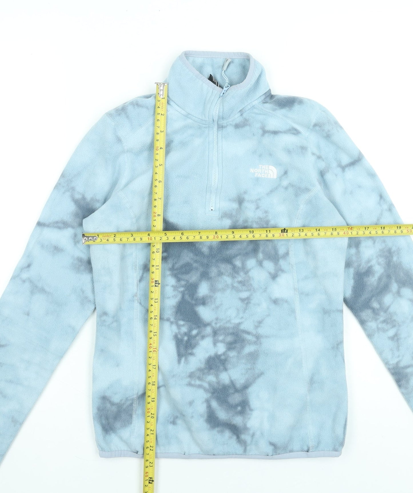 The North Face Womens Blue 1/4 Zip Fleece Sweatshirt Size S Polyester