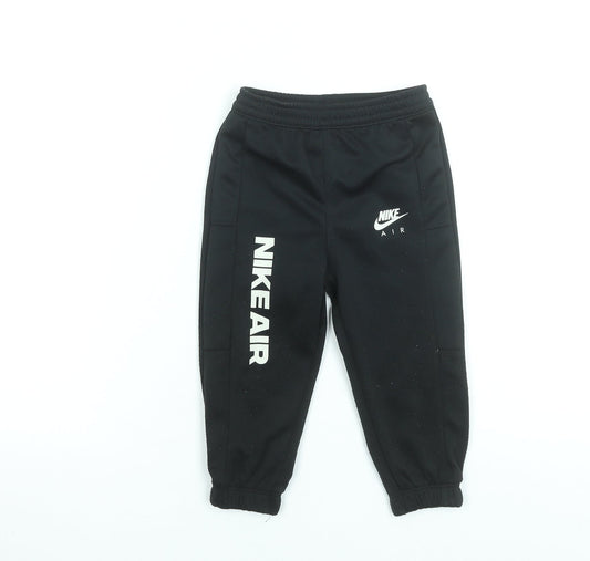 Nike Boys Black Jogger Trousers 2 Years Polyester Sportswear