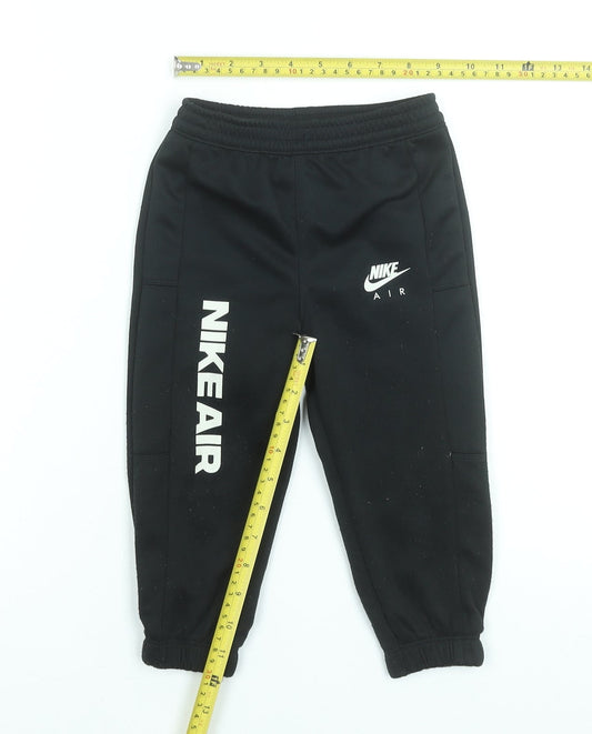 Nike Boys Black Jogger Trousers 2 Years Polyester Sportswear