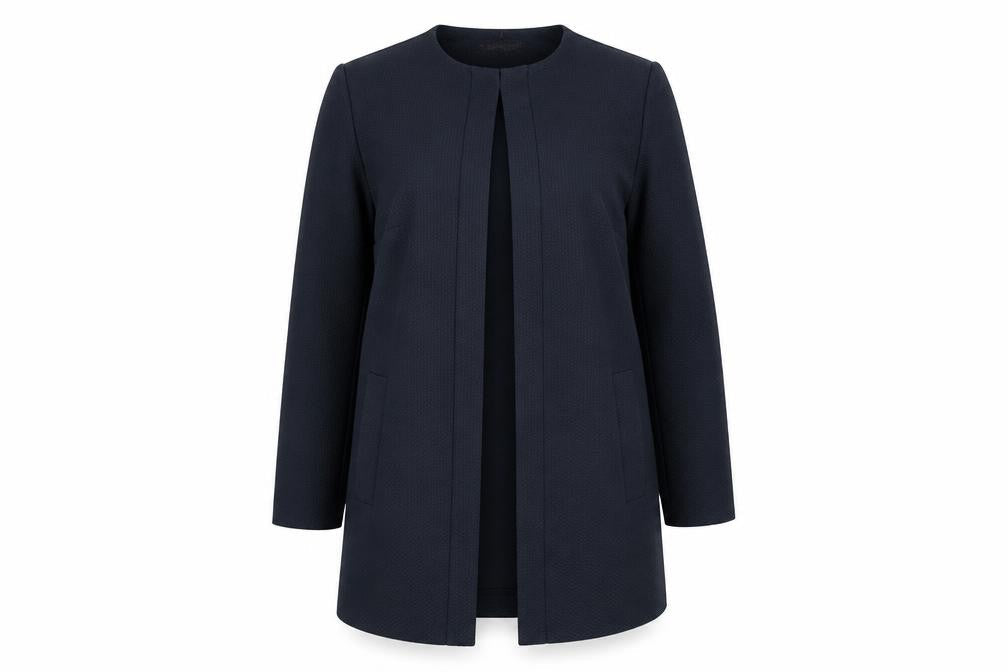 Dunnes Women's Navy Blue Mid-Length Open Coat Size 8