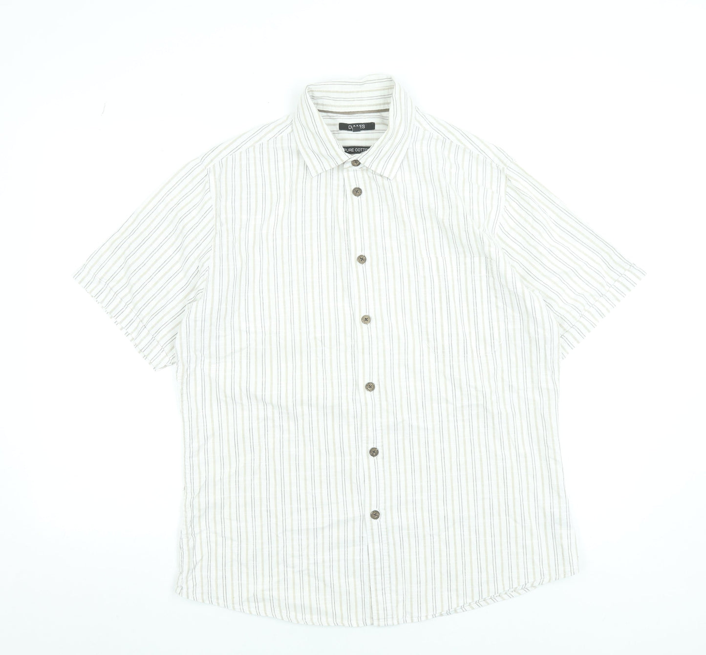 St Bernard for Dunnes Men’s Beige Striped Cotton Short Sleeve Shirt L