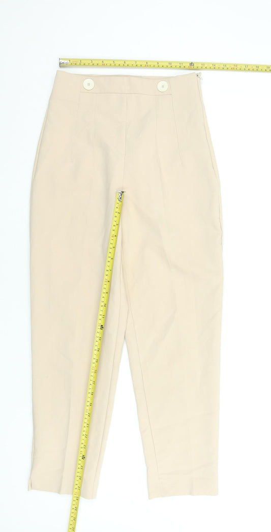 ZARA Women’s Beige High Waist Chino Trousers Size S