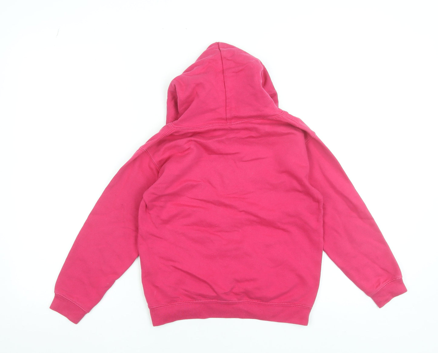 AWDis Girls Pink Pullover Hoodie 7-8 Years Born to Farm Graphic Sweatshirt