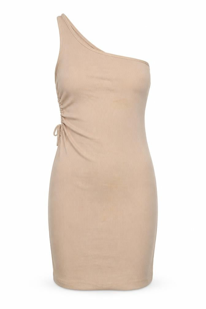 Pink Vanilla Women’s Beige One Shoulder Bodycon Dress Size 12