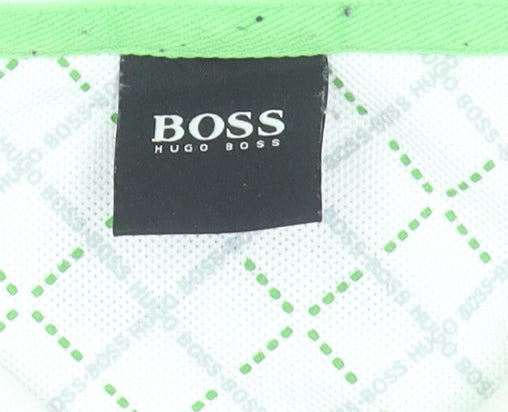 Hugo Boss Mens White Polo Shirt L Regular Fit Moisture Wicking Cotton