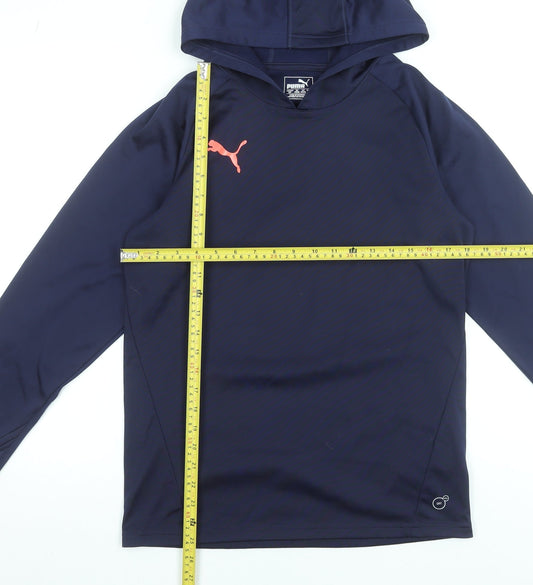 Mens UK S Athletic PUMA Blue Pullover Hoodie