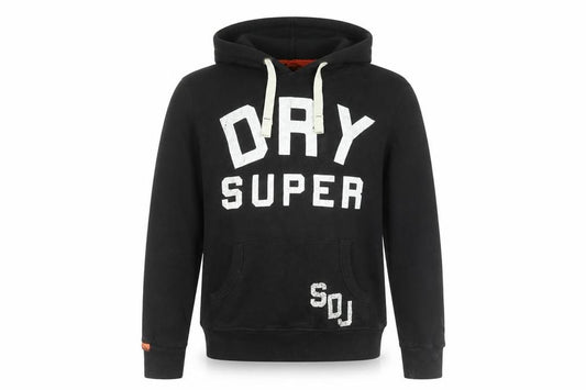 Mens UK S Regular Superdry Black Pullover Hoodie