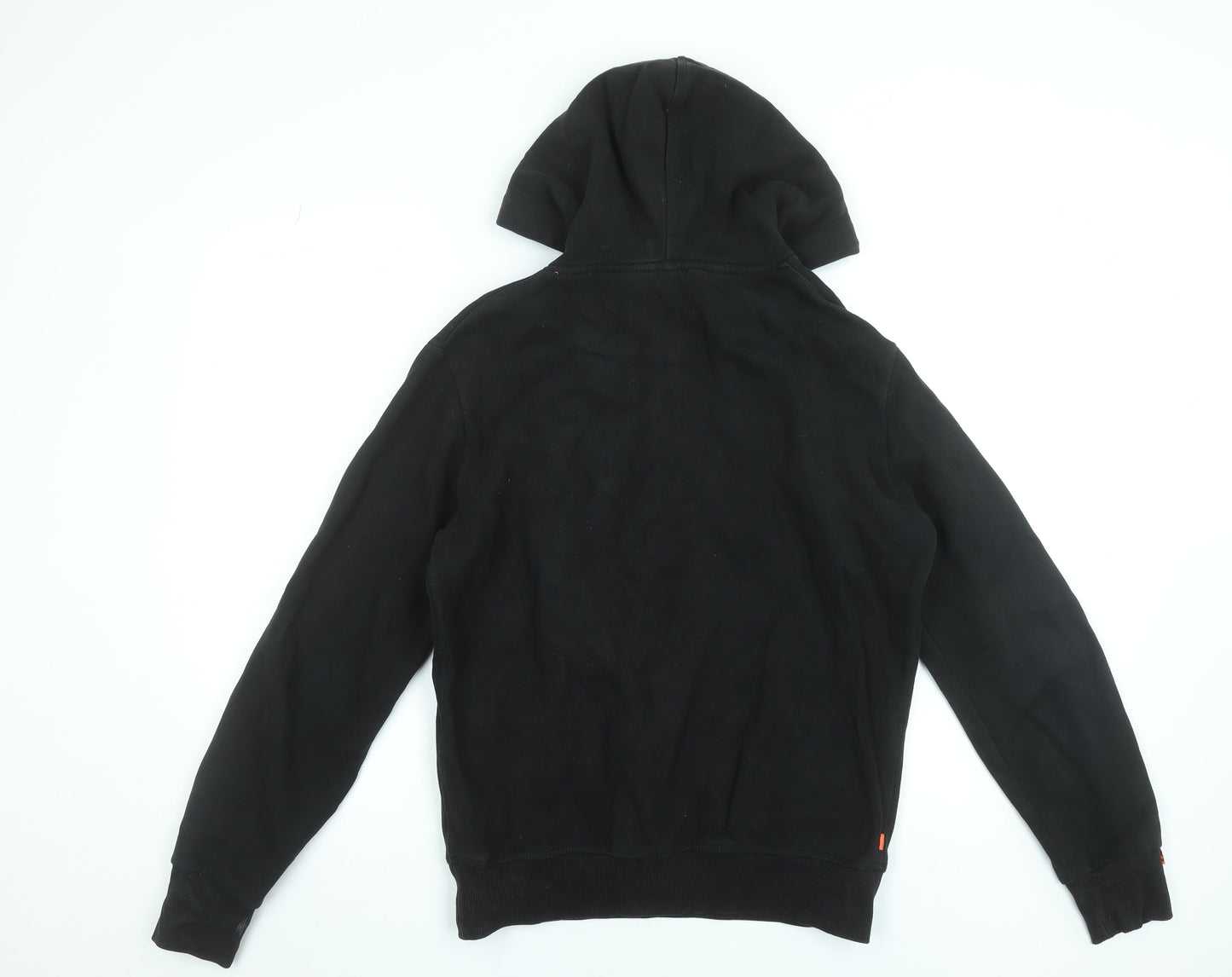 Superdry Men's Black Pullover Hoodie Small Graphic Print Fleece