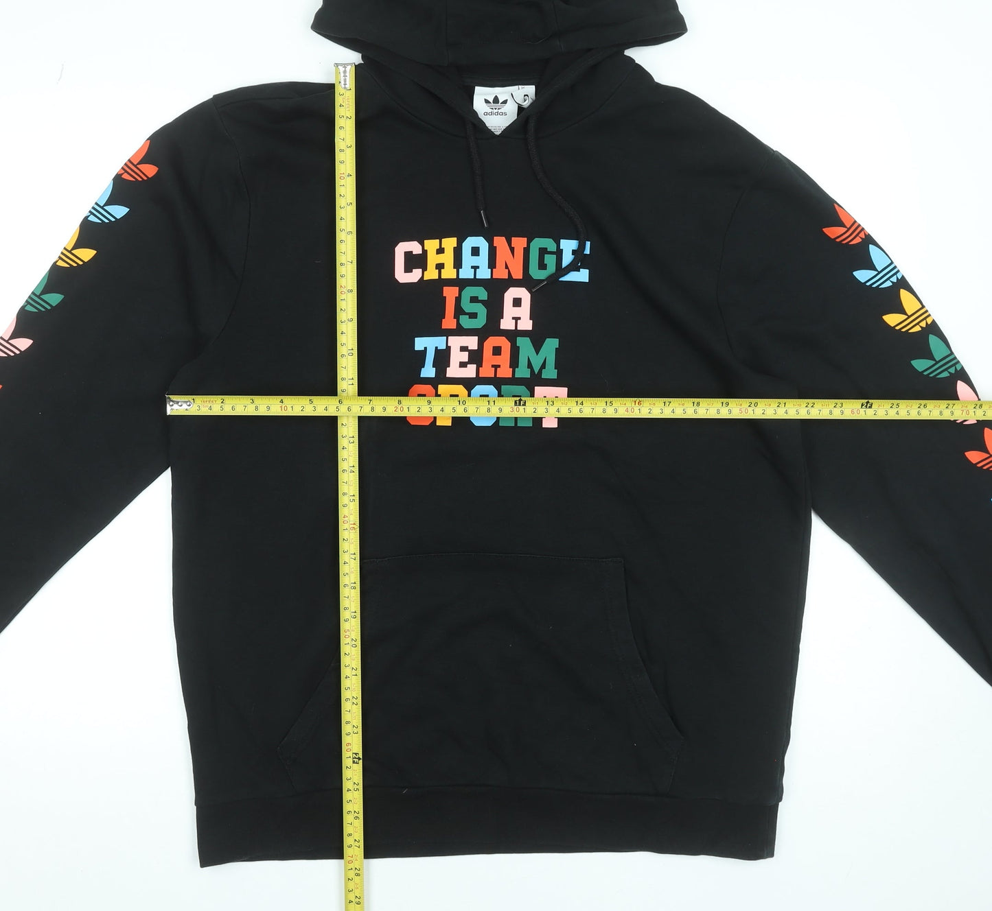 Adidas Men's Black Pullover Hoodie L Graphic Sports Cotton