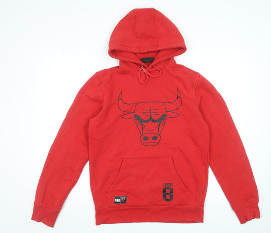 Mens UK S Regular NBA Red Pullover Hoodie