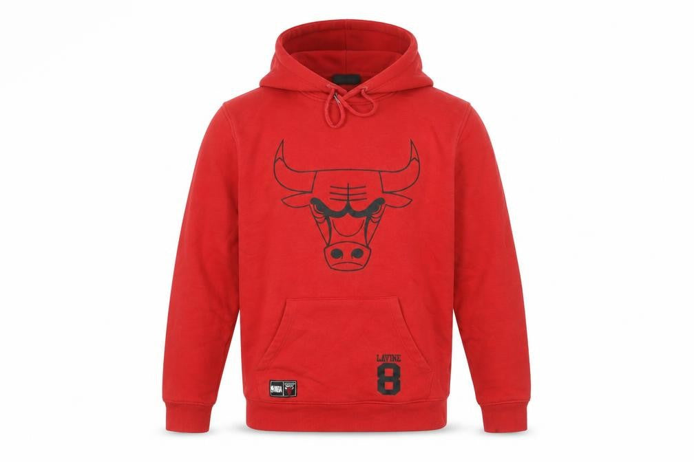 Mens UK S Regular NBA Red Pullover Hoodie