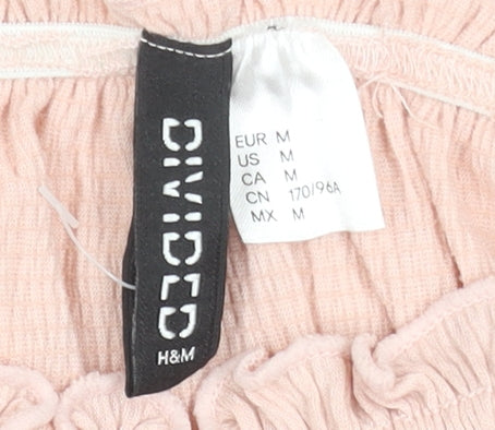 H&M Divided Women’s Pink Off Shoulder Cropped Blouse Size 12