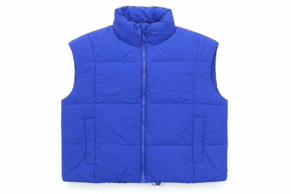 Dunnes Women Blue Puffer Waistcoat Size 16 Polyester Zip
