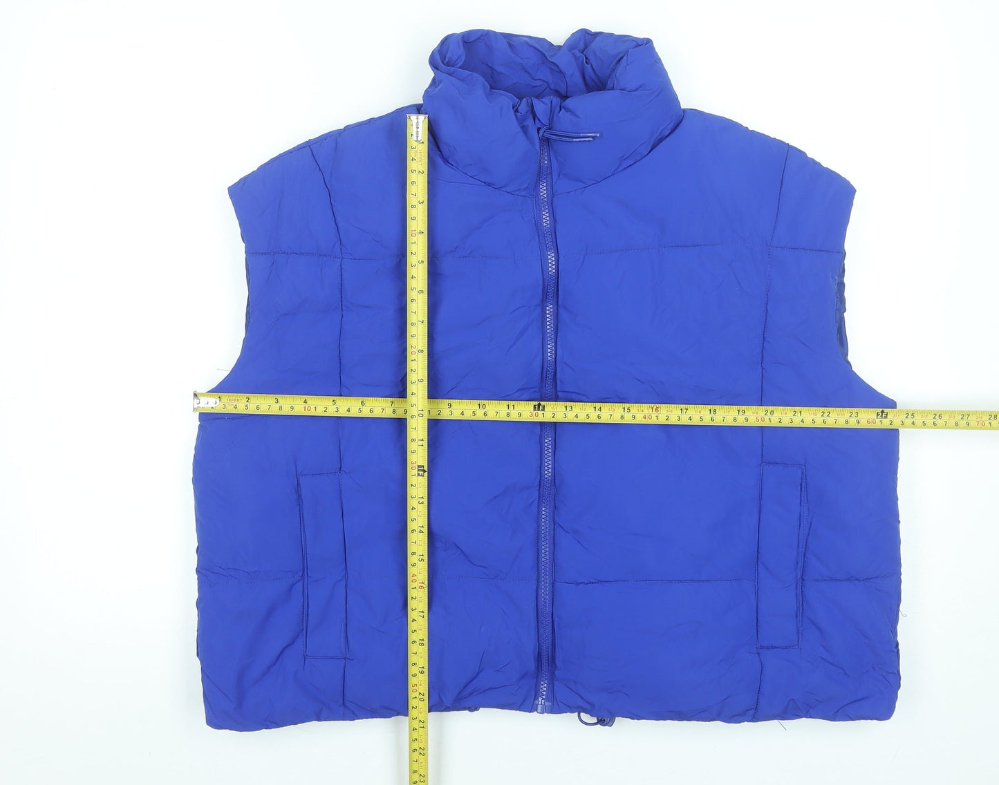 Dunnes Stores Women Blue Puffer Waistcoat Size 16 Polyester Zip