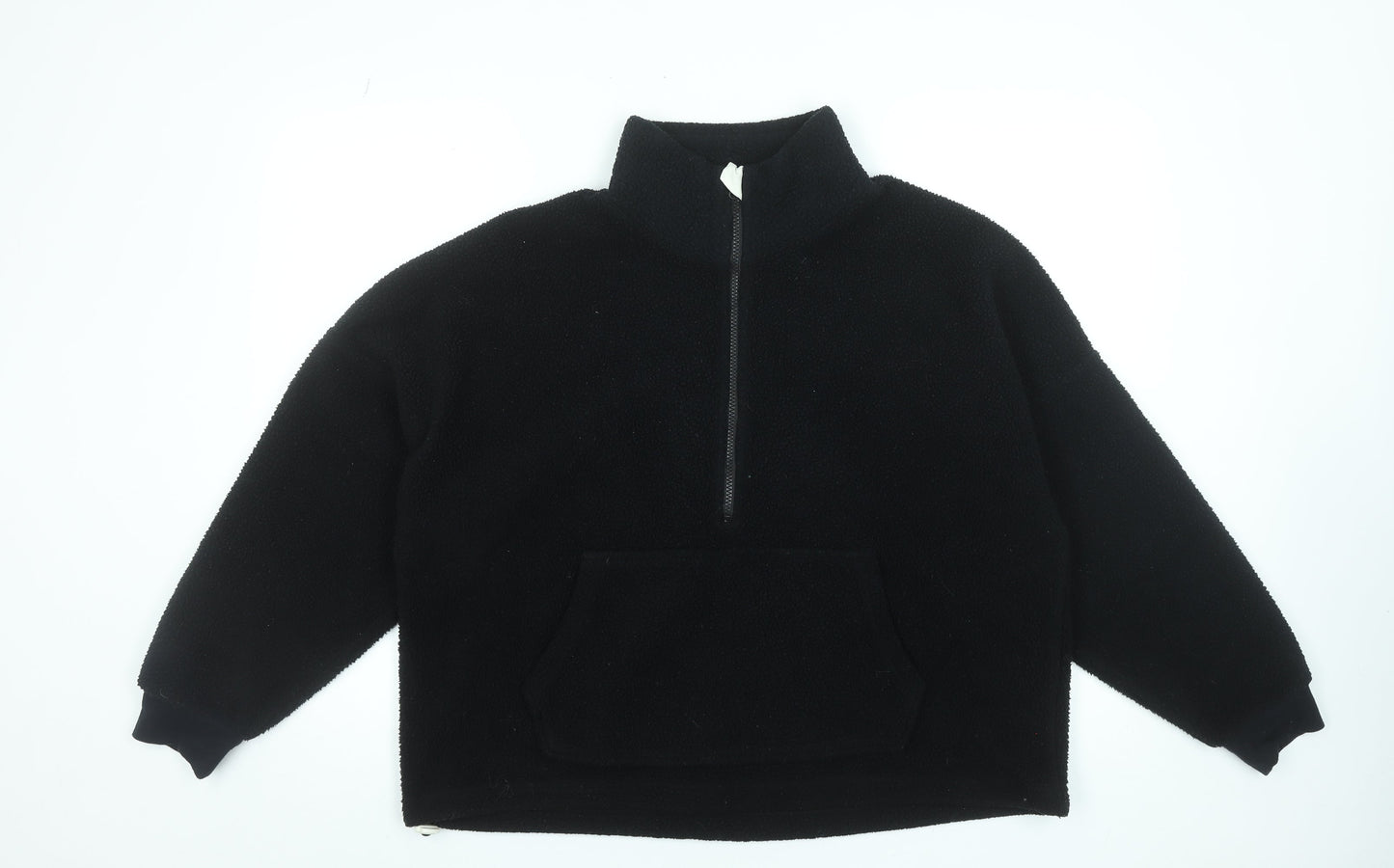 Dunnes Stores Women Black Large Fleece 1/2 Zip Pullover Sweatshirt