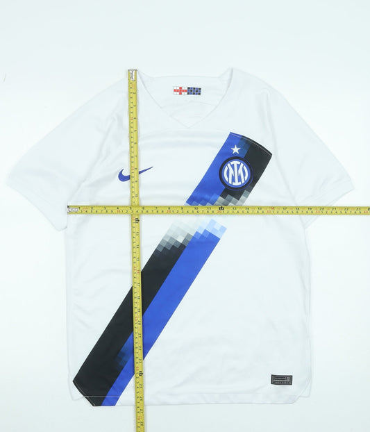 Nike Men’s White Football Jersey Athletic Dri-Fit T-Shirt Size S