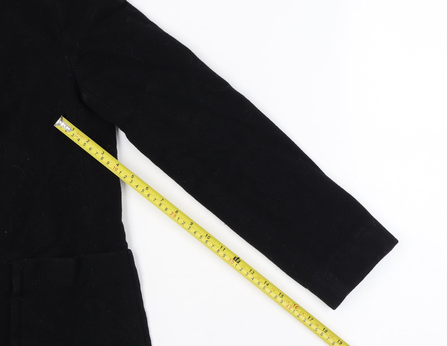 Love Moschino Womens Black Wool Cashmere Mid-Length Coat