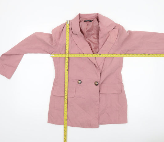 Nasty Gal Women’s Pink Double-Breasted Blazer Jacket Size 6