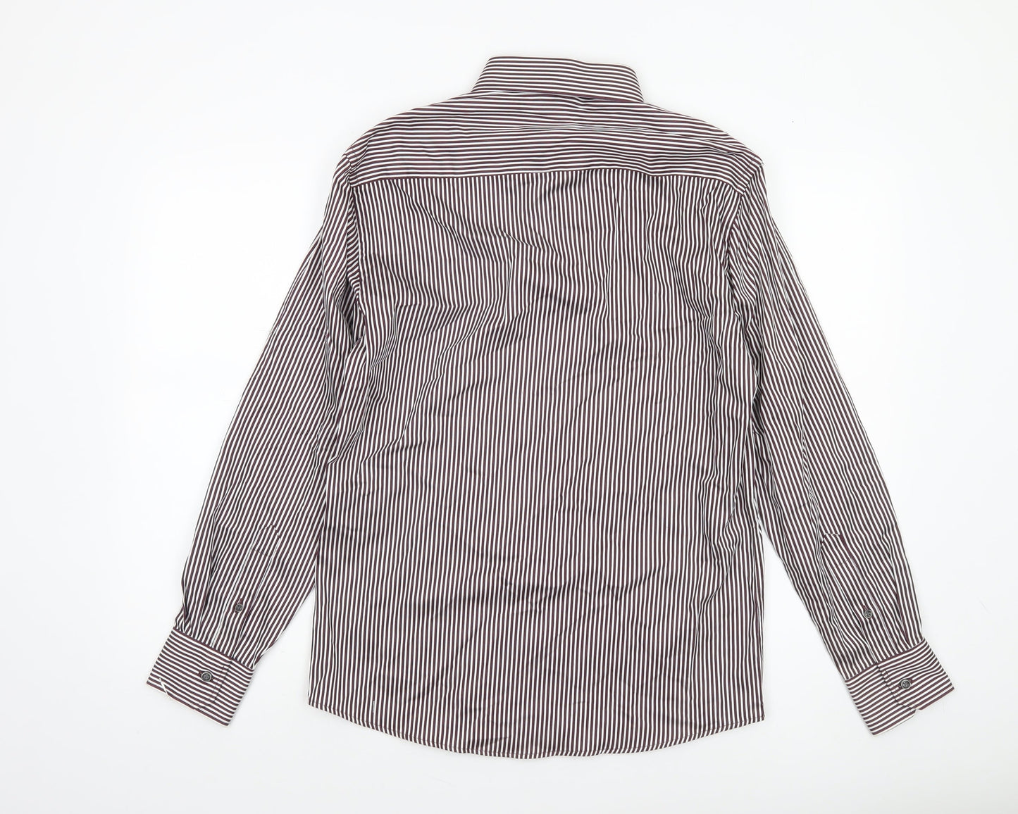 Dunnes Men’s Multicoloured Striped Cotton Long Sleeve Button-Up Shirt Size S