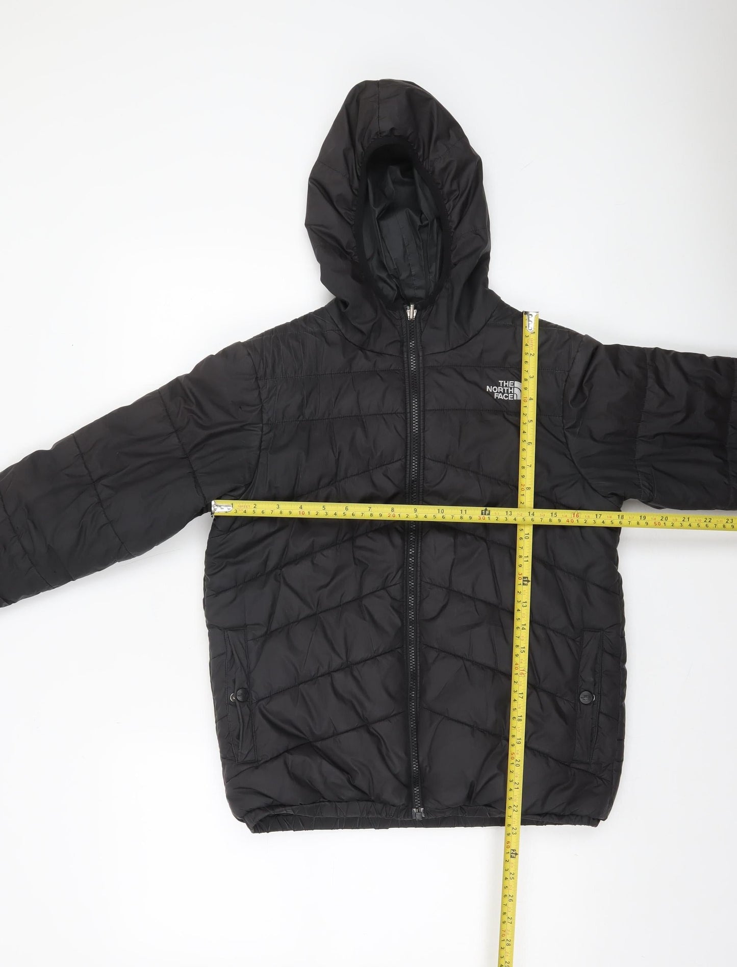 The North Face Boys Black L Hooded Quilted Puffer Jacket