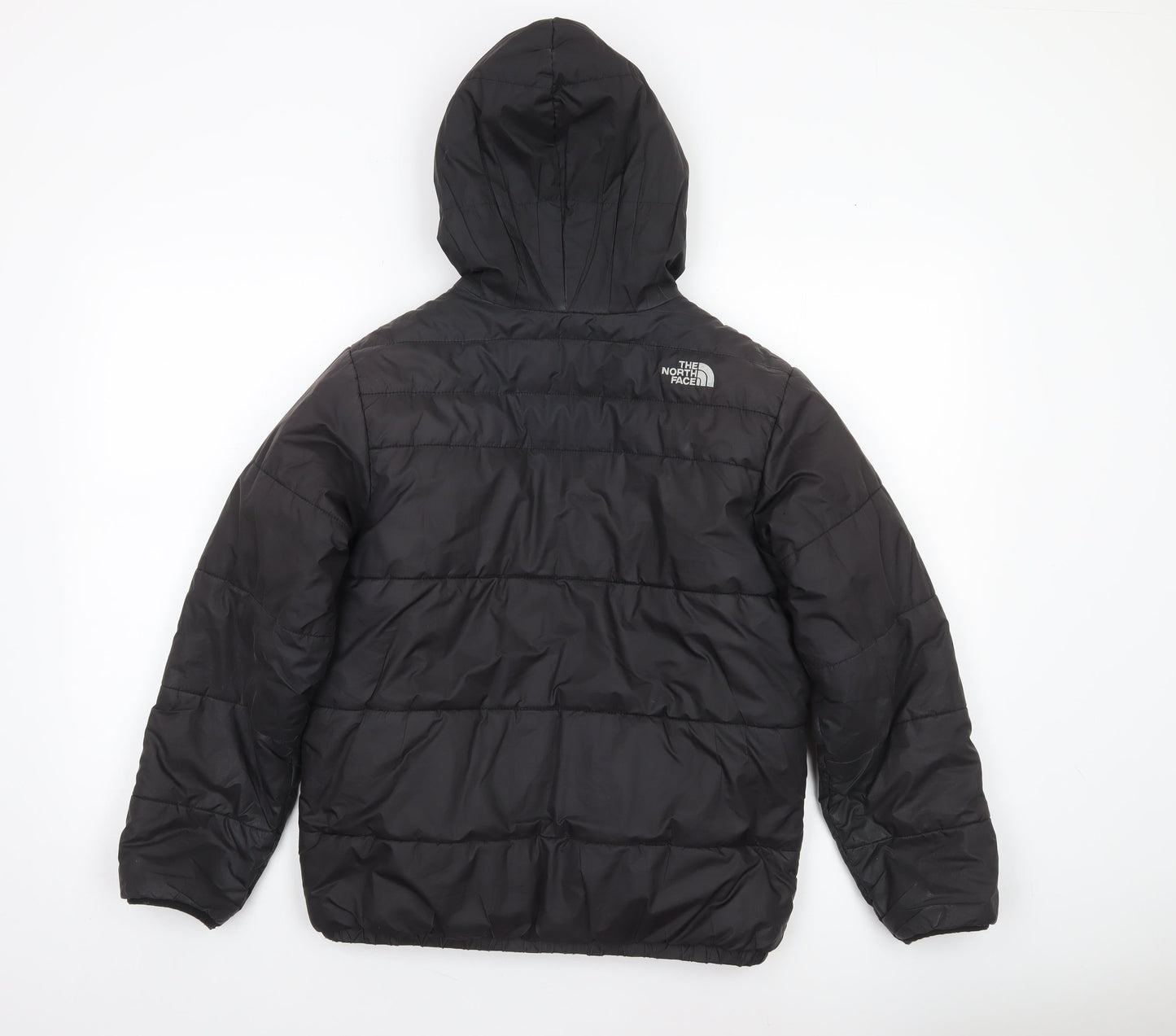 The North Face Boys Black L Hooded Quilted Puffer Jacket