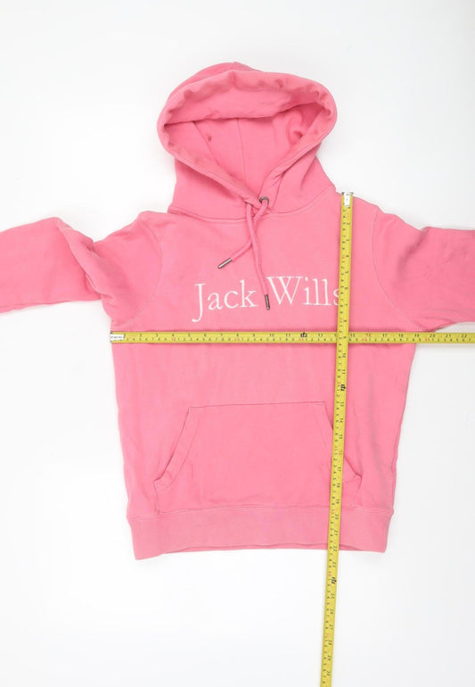 Womens UK 8 Regular Jack Wills Pink Pullover Hoodie