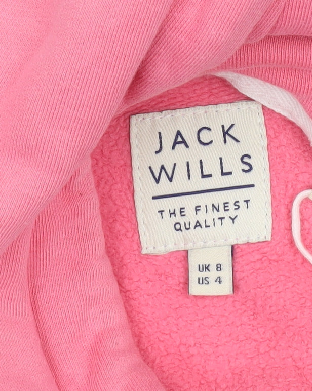 Womens UK 8 Regular Jack Wills Pink Pullover Hoodie