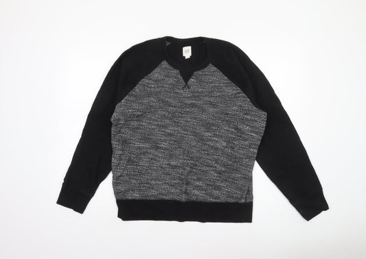 GAP Men’s Black Long Sleeve Crew Neck Pullover Sweatshirt Size L