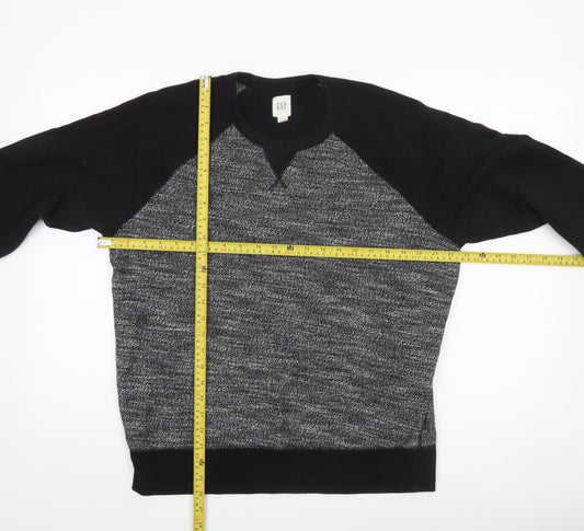 GAP Men’s Black Long Sleeve Crew Neck Pullover Sweatshirt Size L
