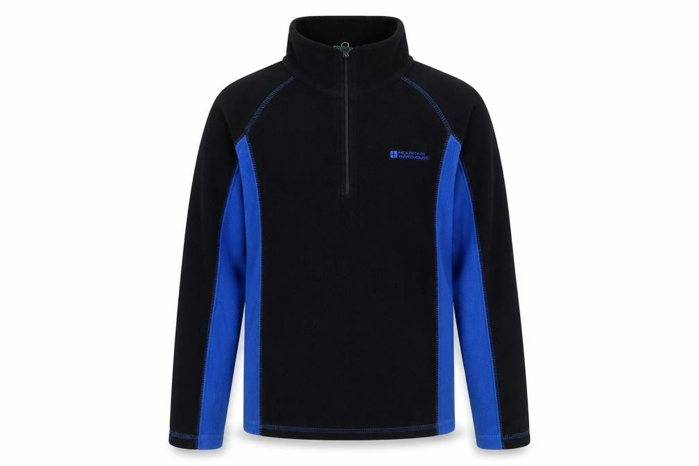 Mountain Warehouse Boys Black Blue Fleece 1/4 Zip Pullover Sweatshirt 11-12 Years