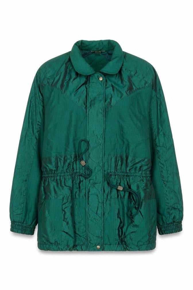 Chaver Womens Green Nylon Polyester Windbreaker Jacket M