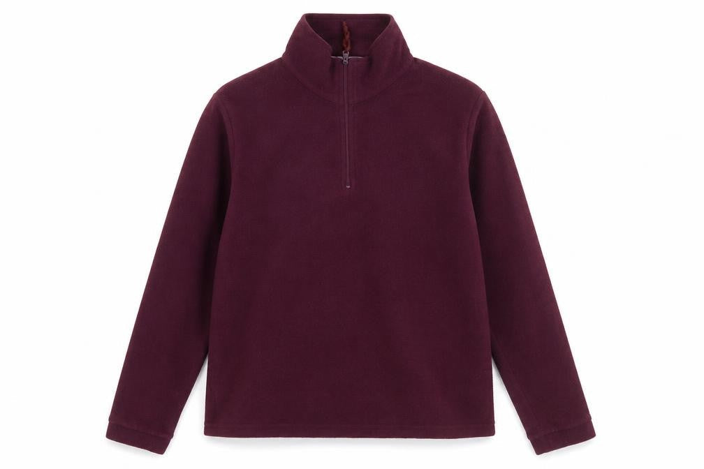 Parallel Womens Burgundy Fleece 1/2 Zip Pullover Sweatshirt UK 8