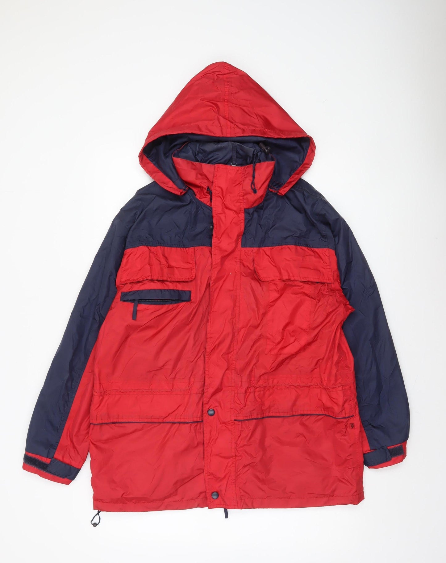 Ciorra Serlis Men’s Red Navy Hooded Parka Jacket Waterproof M