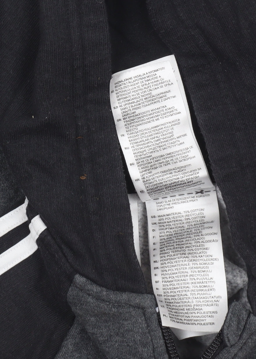 Adidas Boys Grey Full Zip Hoodie 2-3 Years Sports Hooded Sweatshirt