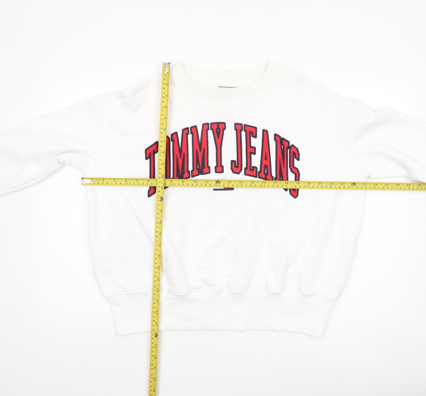 Womens UK M Regular Tommy Jeans White Pullover Sweatshirt