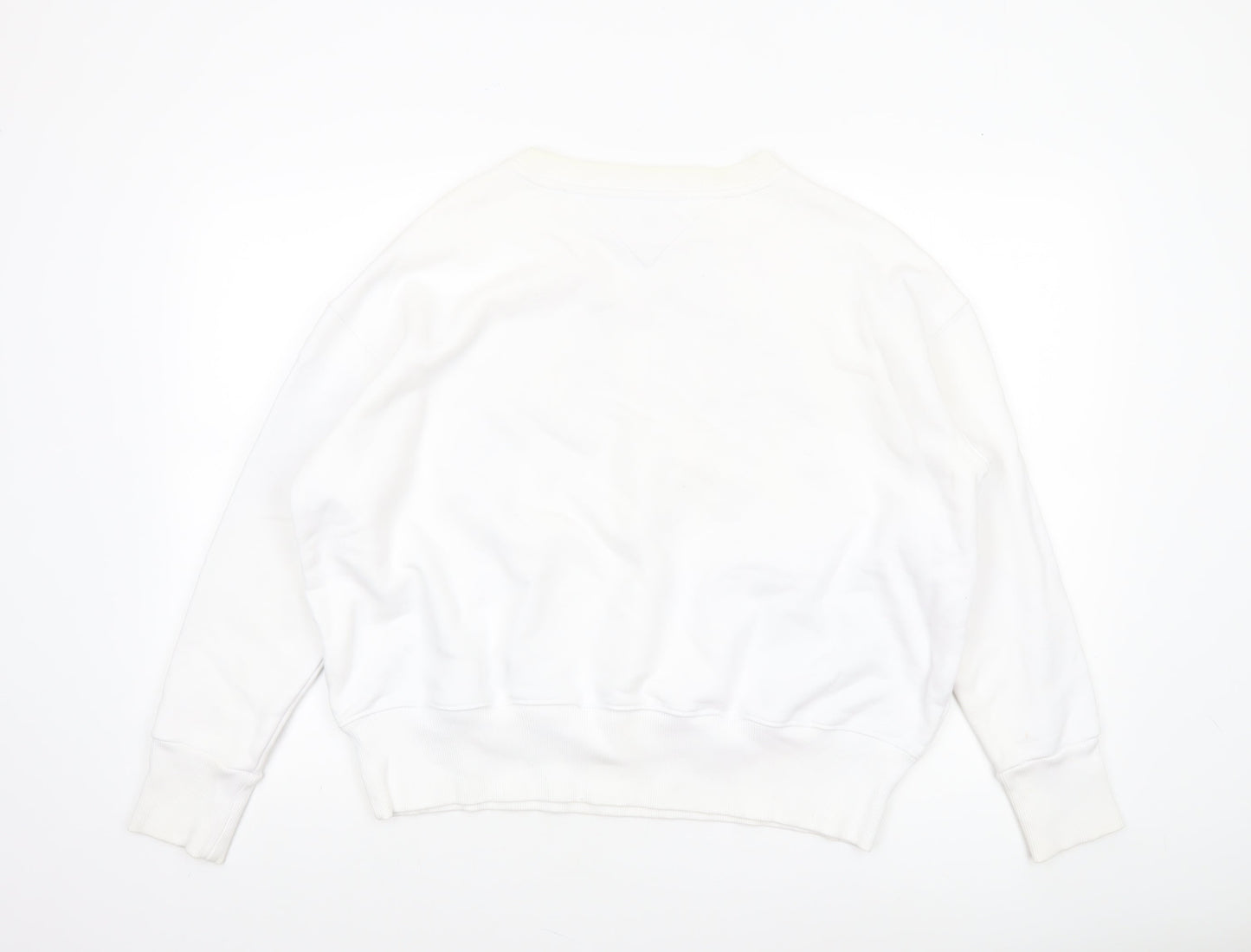 Womens UK M Regular Tommy Jeans White Pullover Sweatshirt