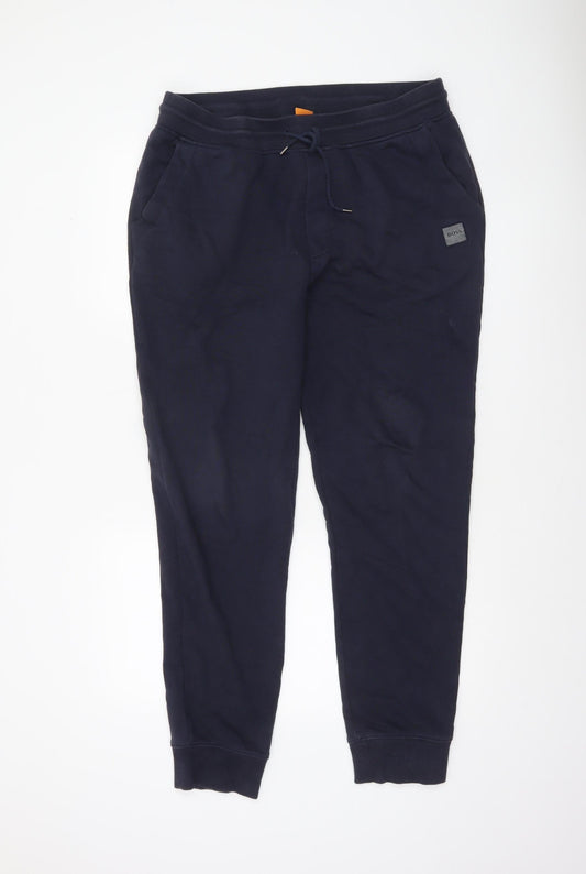 Hugo Boss Men’s Navy Blue Jogger Sweatpants Size L Cotton Blend