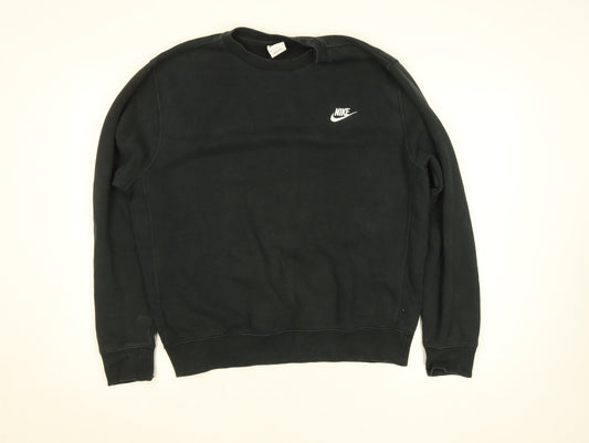 Nike Men's Black Crew Neck Fleece Sweatshirt Size M Regular Fit