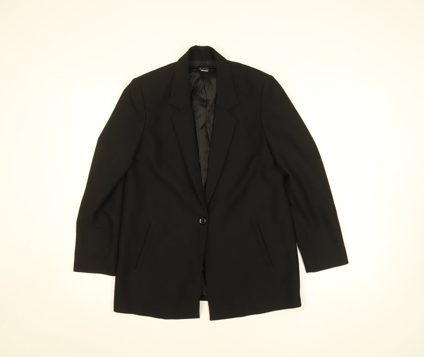 Croppata II Women's Black Regular Fit Single-Breasted Blazer Size M