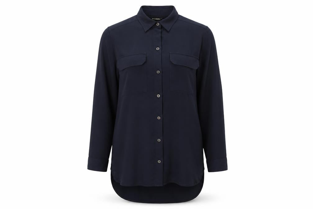 Zudio Women’s Blue Long Sleeve Collared Button-Up Shirt Size M