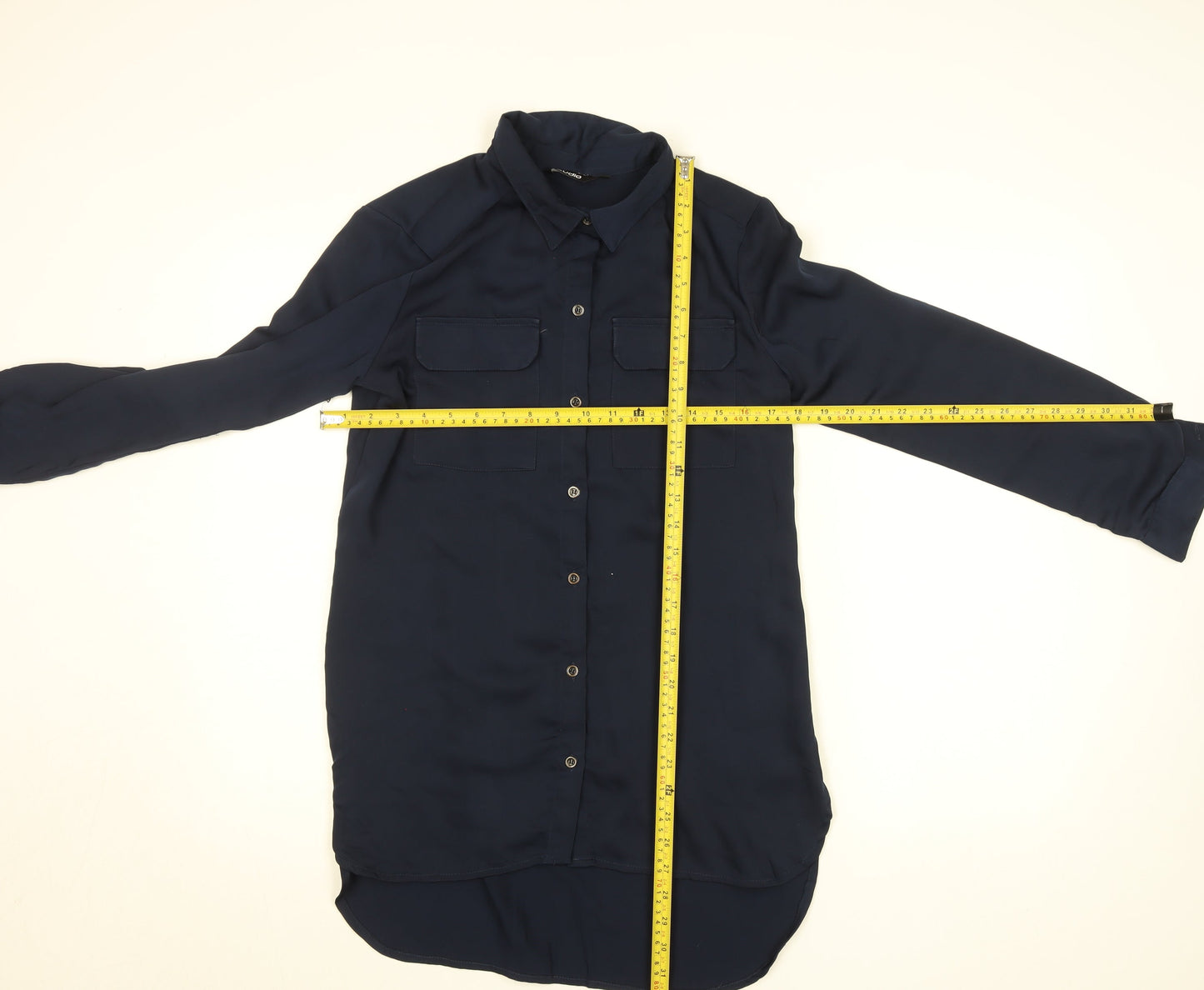 Zudio Women’s Blue Long Sleeve Collared Button-Up Shirt Size M
