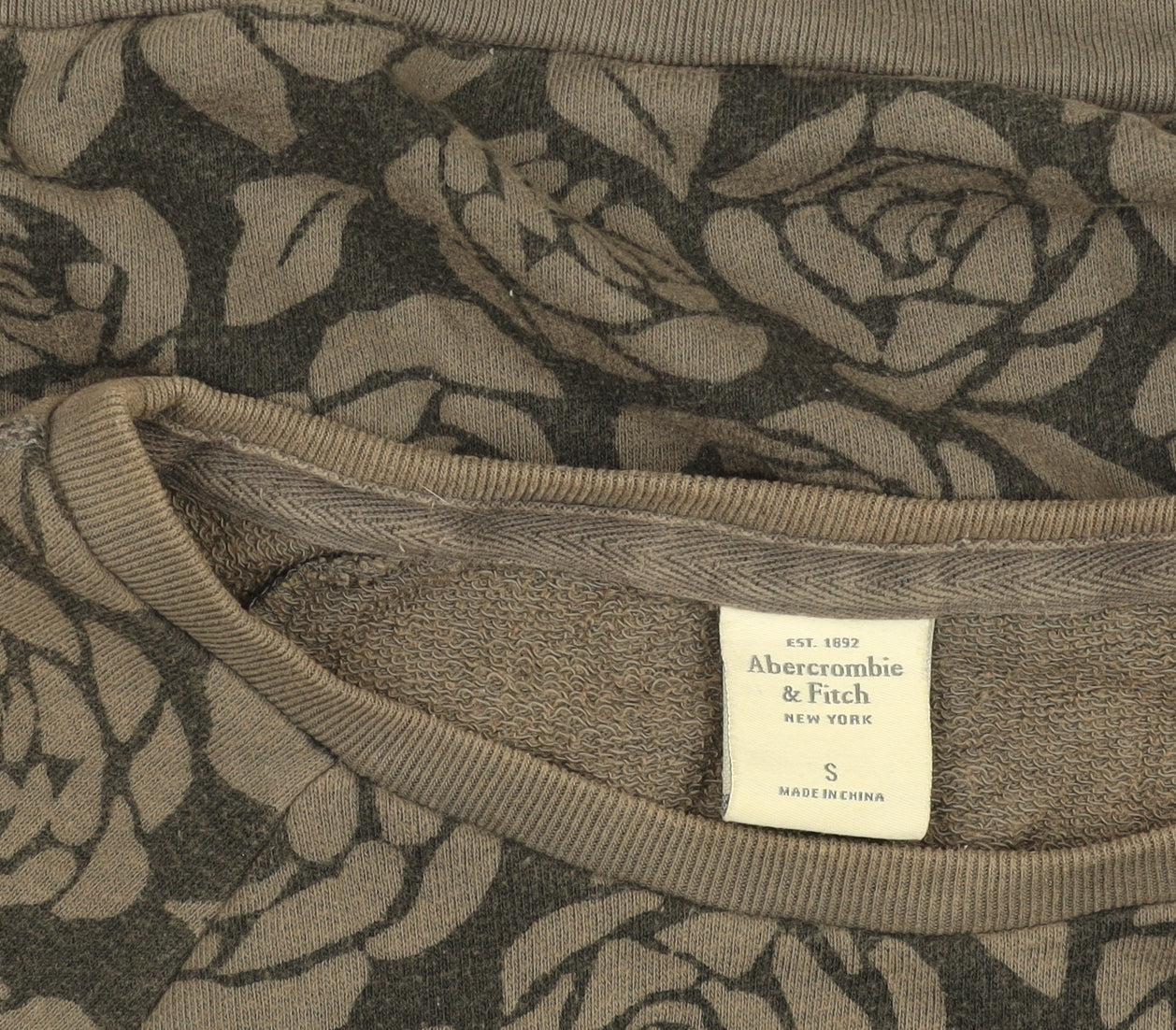Womens UK Size S Abercrombie & Fitch Brown Cotton Blend T-Shirt