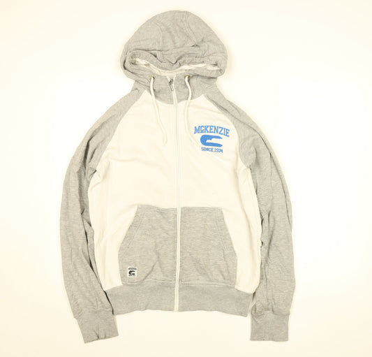 McKenzie Men's Grey Full Zip Hoodie S Logo Sports Style