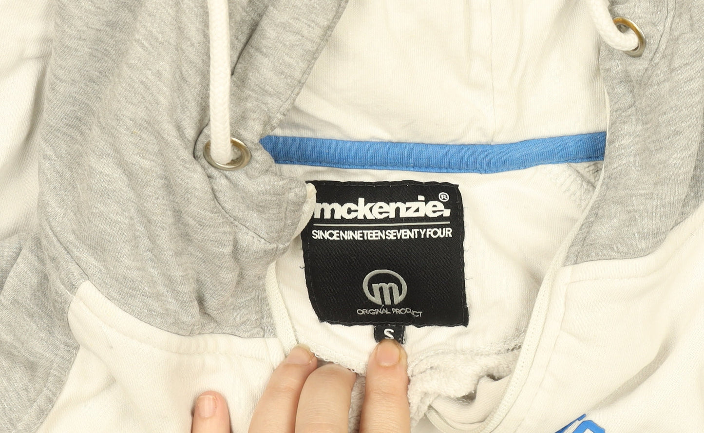 McKenzie Men's Grey Full Zip Hoodie S Logo Sports Style