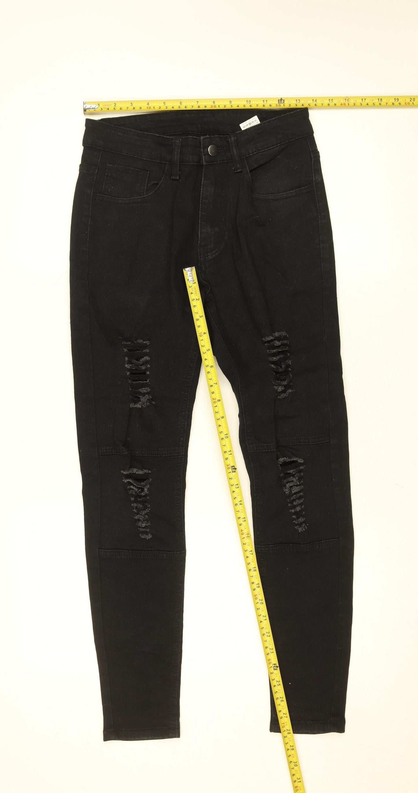 Manfinity Women’s Black Distressed Skinny Jeans Size 28