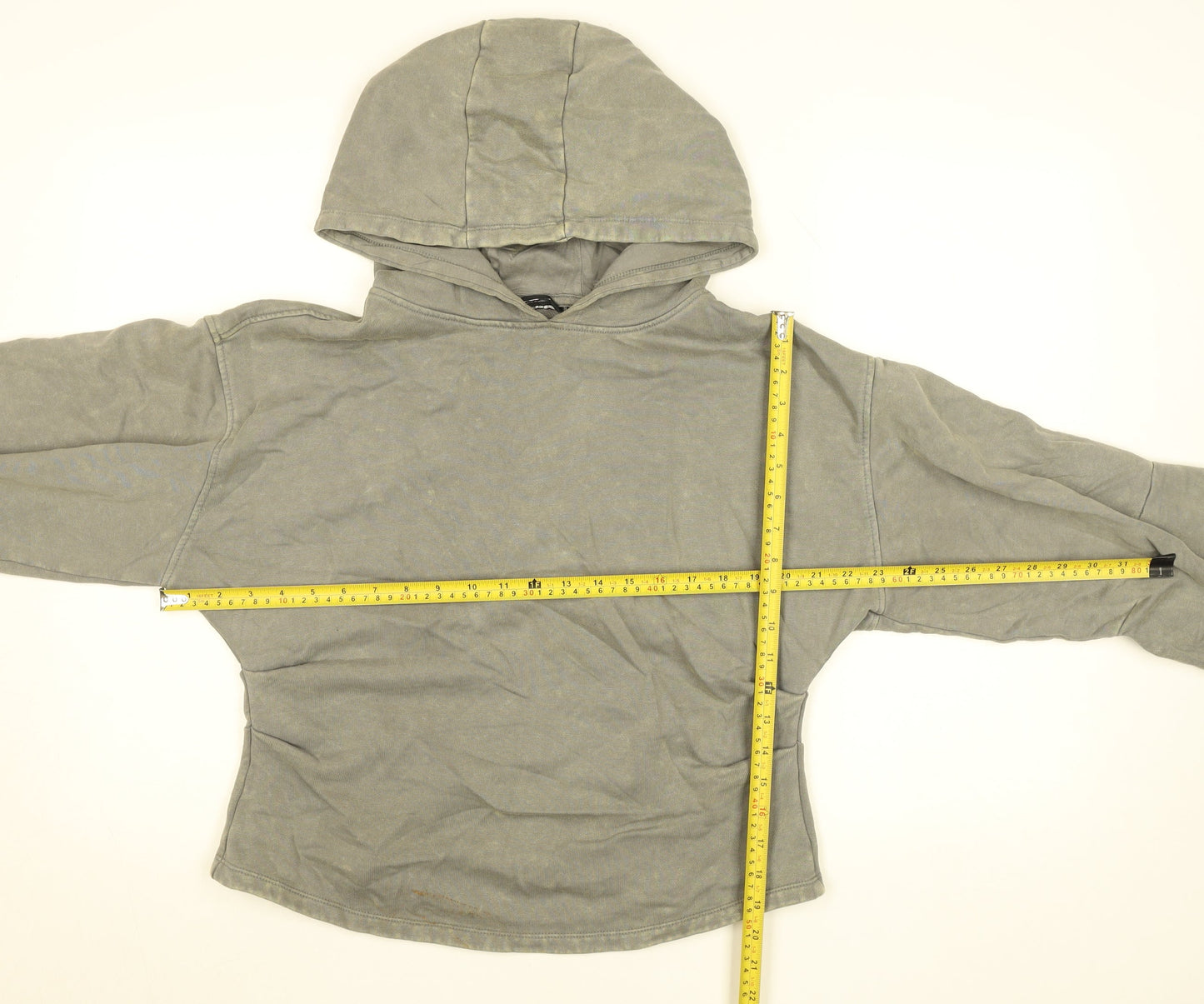 ASOS Design Women Grey Cotton Pullover Hoodie UK 12-14 M