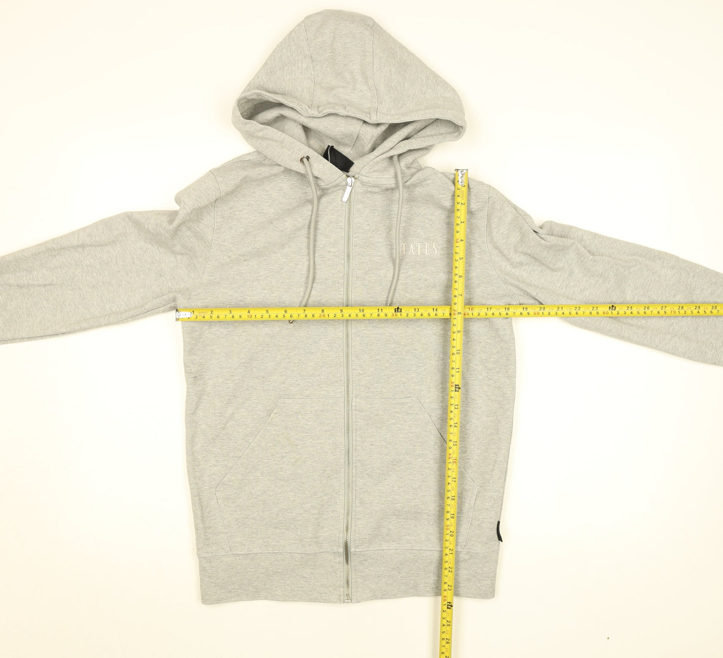 STATUS Men’s Grey Full Zip Hoodie S Regular Fit